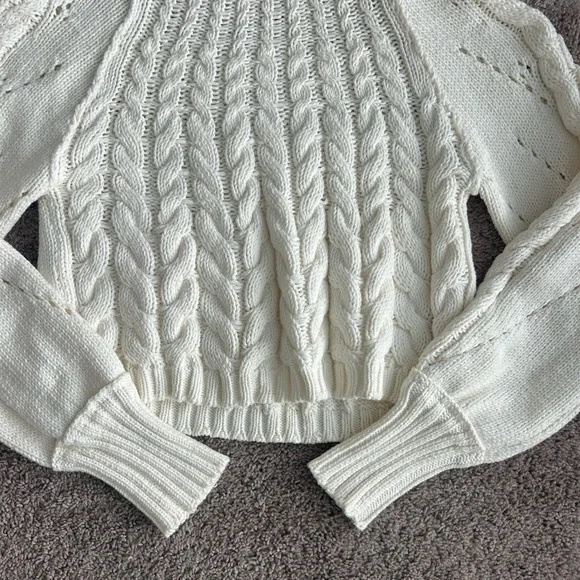 Free People Ivory Cable Knit Sweater - Picture 2 of 4